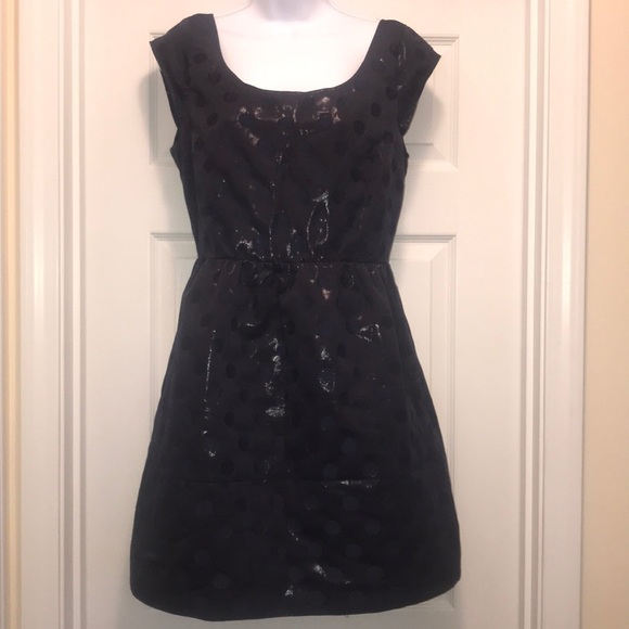 Navy polka dot dress with open back and bow! - Picture 1 of 4